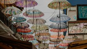 Siem Reap Umbrella on the streets, Cambodia
